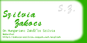 szilvia zakocs business card